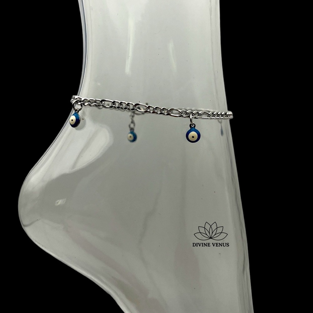 Divine Protection Nazar Anklet | Stainless Steel Jewelry